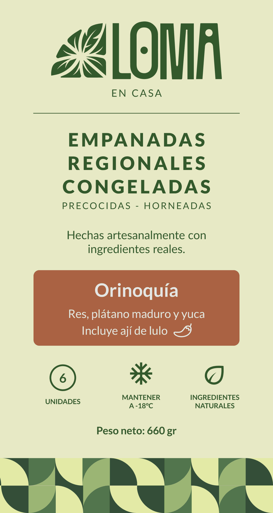 Empanada Orinoquía — empaque