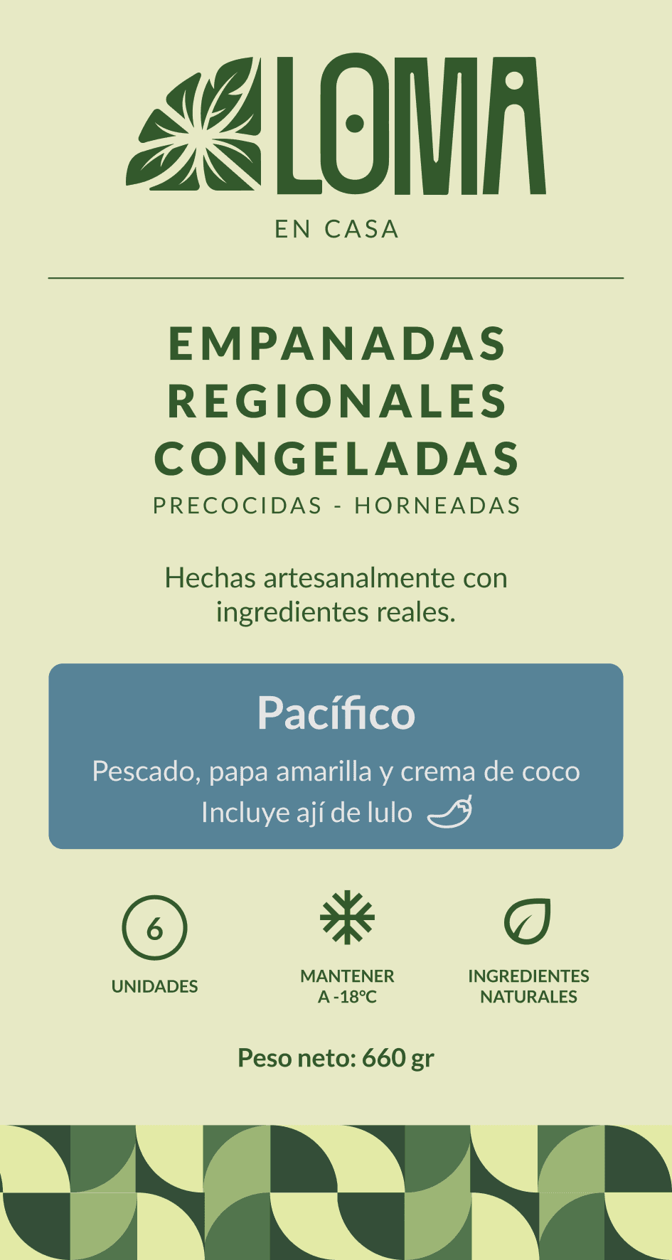 Empanada Pacífico — empaque