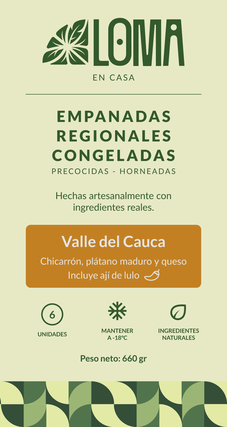 Empanada Valle del Cauca — empaque
